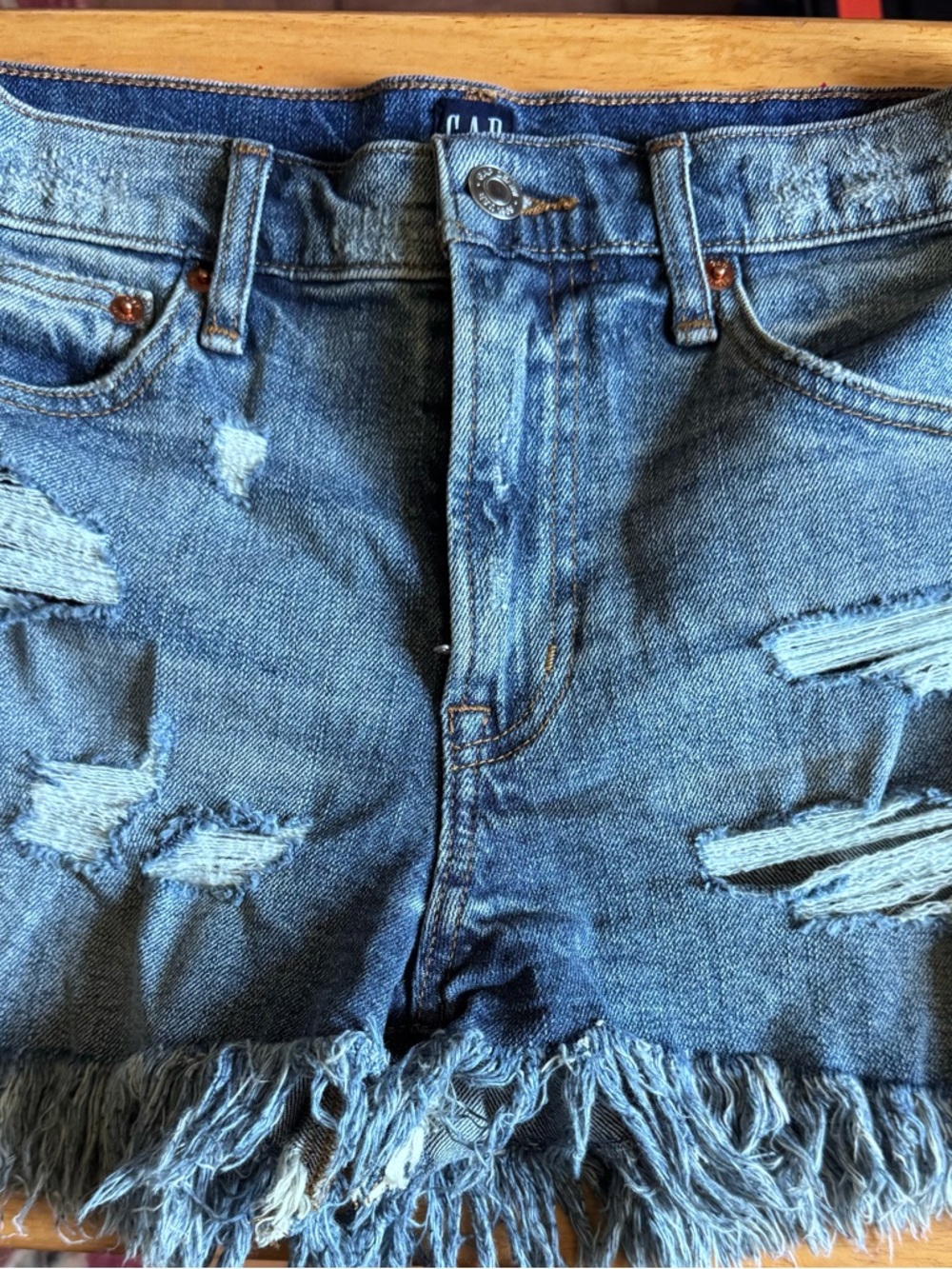 GAP Light Blue Striped Denim Interior Label